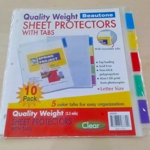 5/$15 Sheet Protector With Tabs 10 Pack